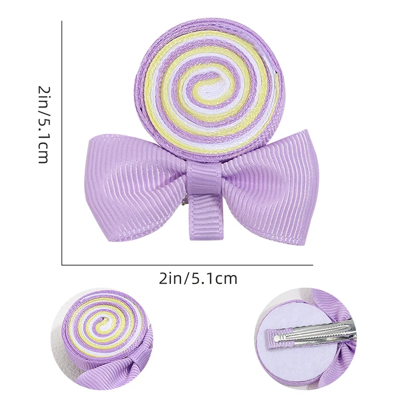 Sweet Hair Bows Clip For Girls Lollipop Hairpins Rainbow Candy Barrettes Headwear Childrens Hair Clips Hair Accessories