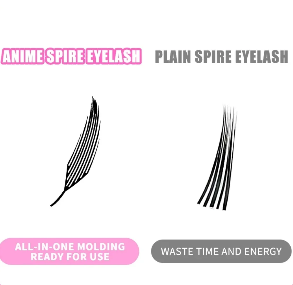 อะนิเมะ Spire Eyelash EXTENSION แคชเมียร์ธรรมชาติมังงะขนตาปลอม Super Soft Feather Shape การ์ตูน Lashes