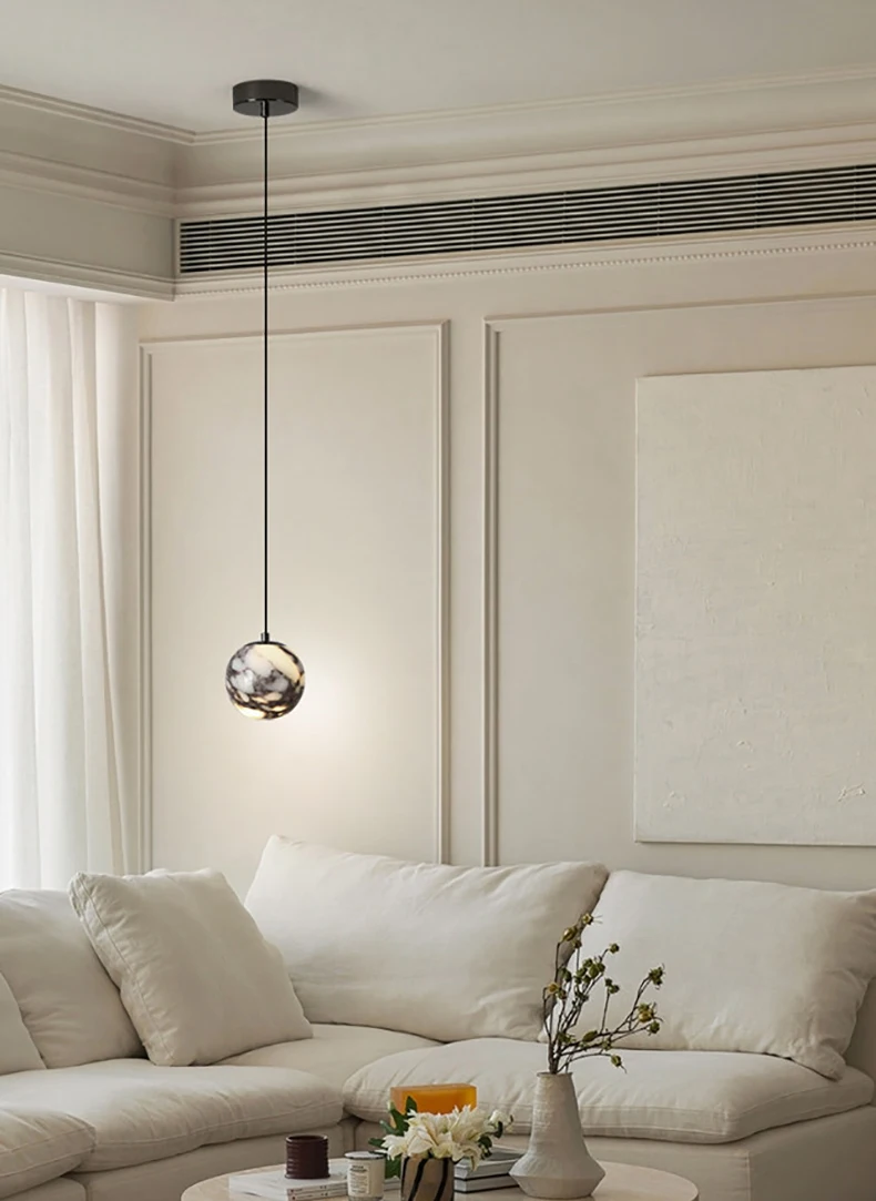 Natural Stone Pendant Lamp 12CM Wire Height Adjustable G9