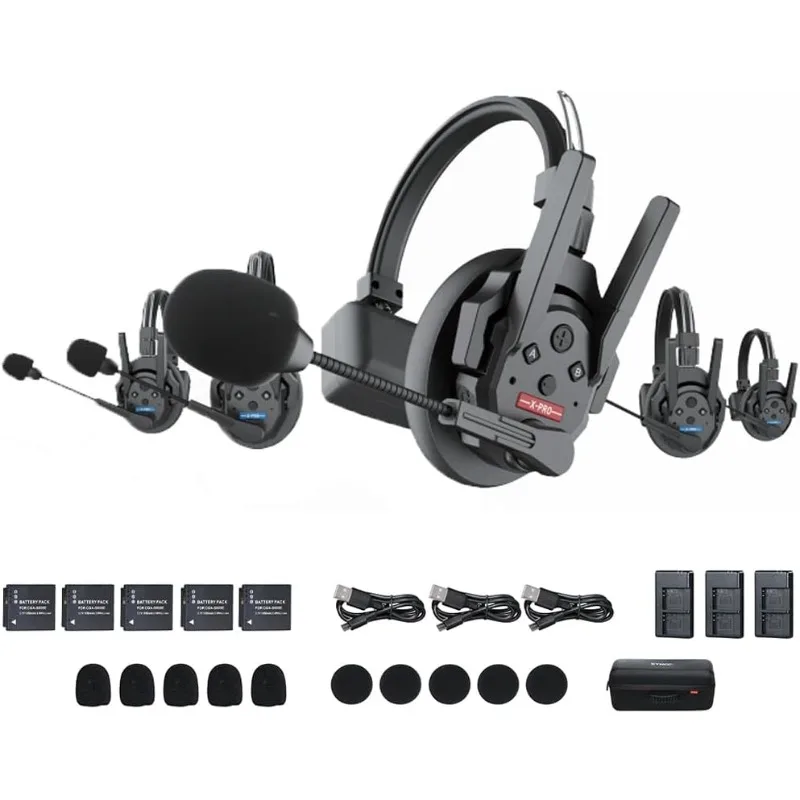 Tools.SYNCO XPro X5 Wireless Intercom Headset System with Microphone Intercom System Random Master Device,2.4GHz Full