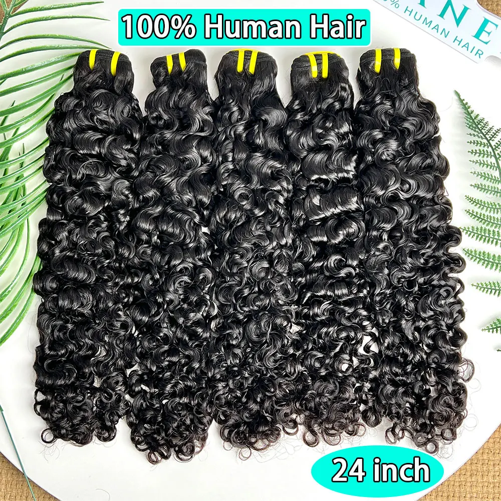 

Бирманские вьющиеся пучки человеческих волос 10-30 дюймов, пучки необработанных волос с глубокими волнами, 100% необработанные наращивание волос с двойным утком, переплетение