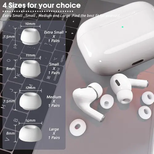 KUTOU 4 Pairs Liquid Silicone Ear Tips for Airpods Pro 1 2 Noise Reduction Pad Earplugs Boxed Ear Caps Comes with Cleaning Pen - Image 2