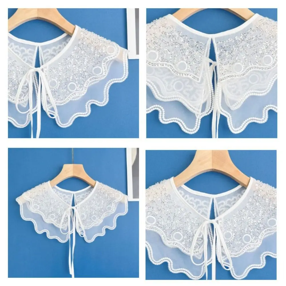 جديد مزدوج وهمية طوق وهمية فستان طوق بلوزة ديكور الجبهة بلاكيت طوق الدانتيل يصل شال Dingzhu شال طوق