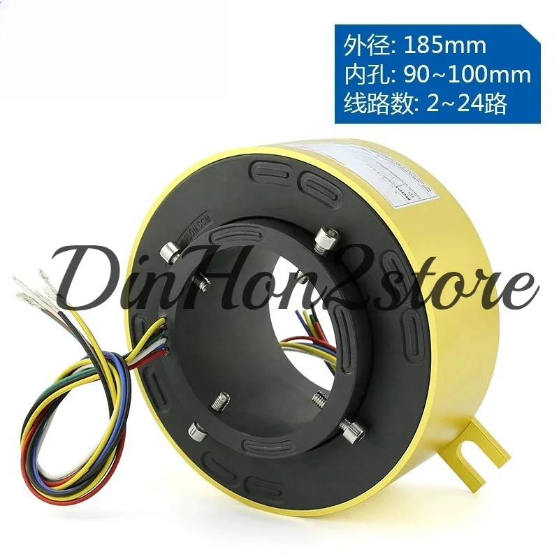 360 rotating conductive slip ring inner hole 90 100 outer diameter 185mm wire rotary joint 2-4-6-8-10-12