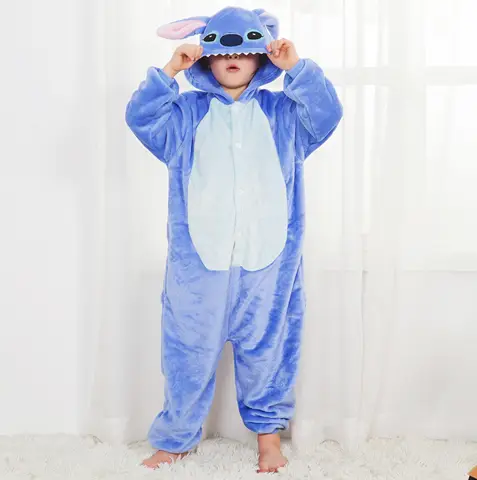 Kigurumi Stitch Cartoon Onesies Kids Kinderen Animal Pyjama Jumpsuits Meisjes Jongens Anime Cosplay Kostuums Voor Kerstmis Halloween