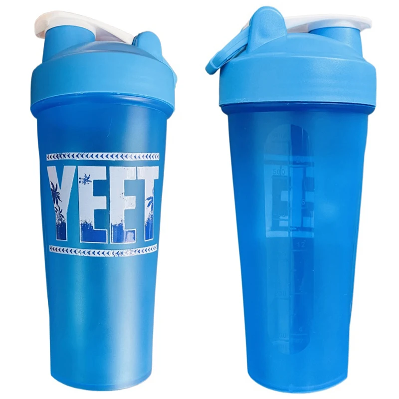 

Blue WWE Jey Uso YEET Water cup 26oz. orange plastics Ice Shaker Bottle 750ml