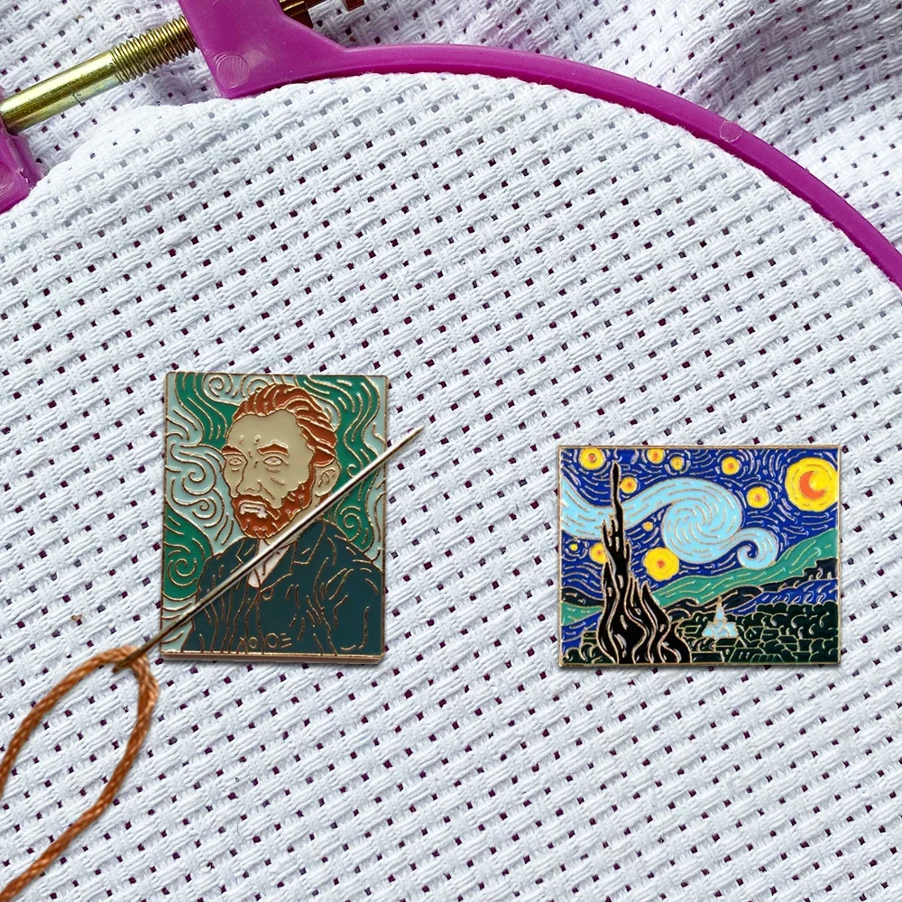 Enamel Starry Sky Magnetic Needle Minder for Cross Stitch Needle Holder Magnet Embroidery Needlework