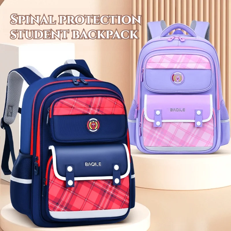 British Kids Backpack Primary Student School Bag Boys Girls Cute Rucksack Large Capacity Waterproof Spine Protection Book Bag