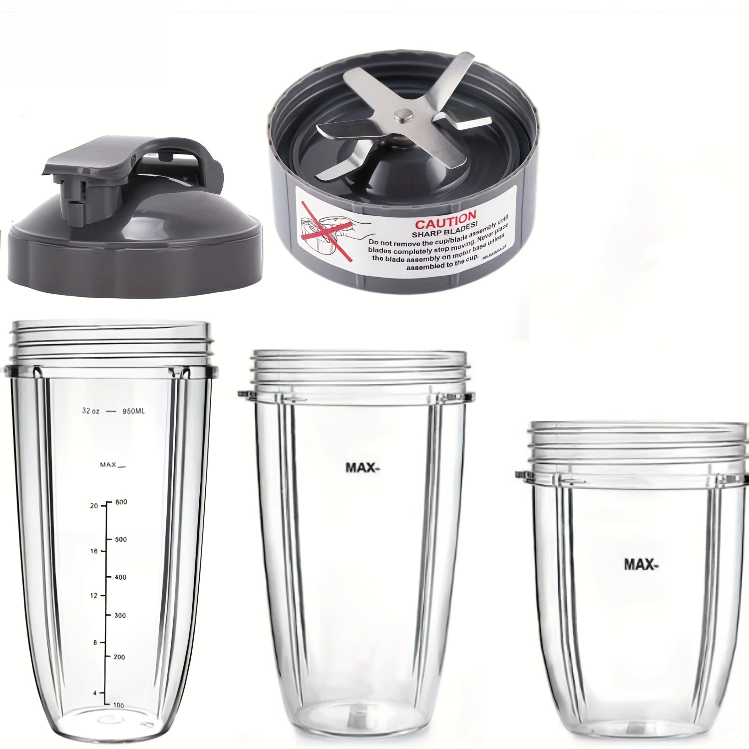 Запасные части для миксера Nutri, чашка 32/24/18 унций со сменным лезвием экстрактора, совместимая с Nutri 600 Вт/900 Вт