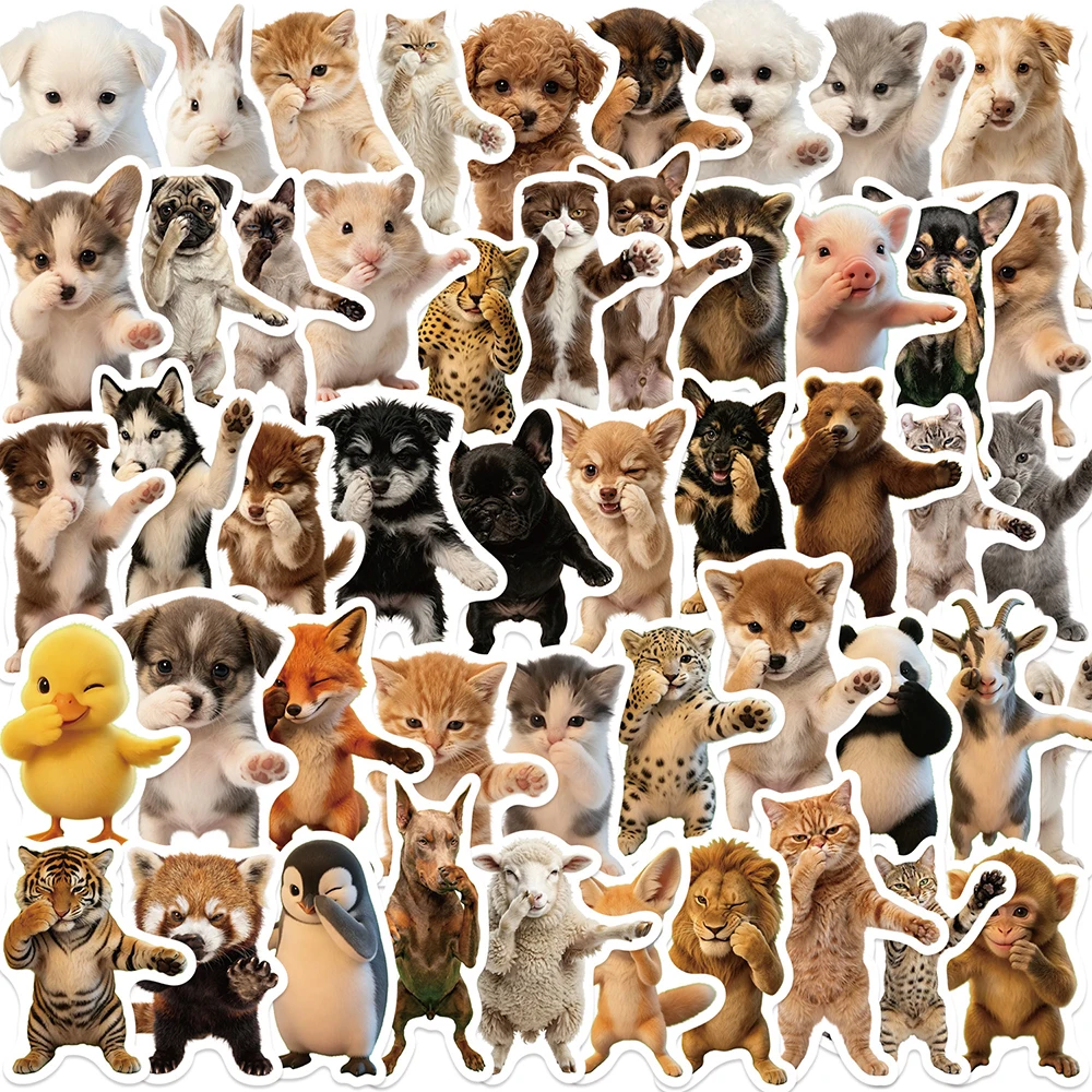 10/30/50pcs Creative Abstract Dance Animal Cat Stickers Cute Cartoon Sticker Laptop Phone Suitcase Waterproof Decals Wholesale