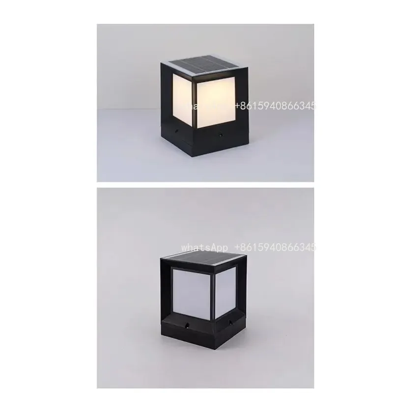 A84E-1 Piece LED Solar Column Headlight Outdoor Waterproof Wall Light For Courtyard Landscape Garden 20CM