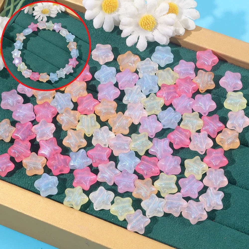 6/17/29 قطعة متعددة الألوان على شكل نجمة الخرز الزخرفية ، أساور يدوية القلائد ، عيد الميلاد عيد الحب هدية عيد الأم #1