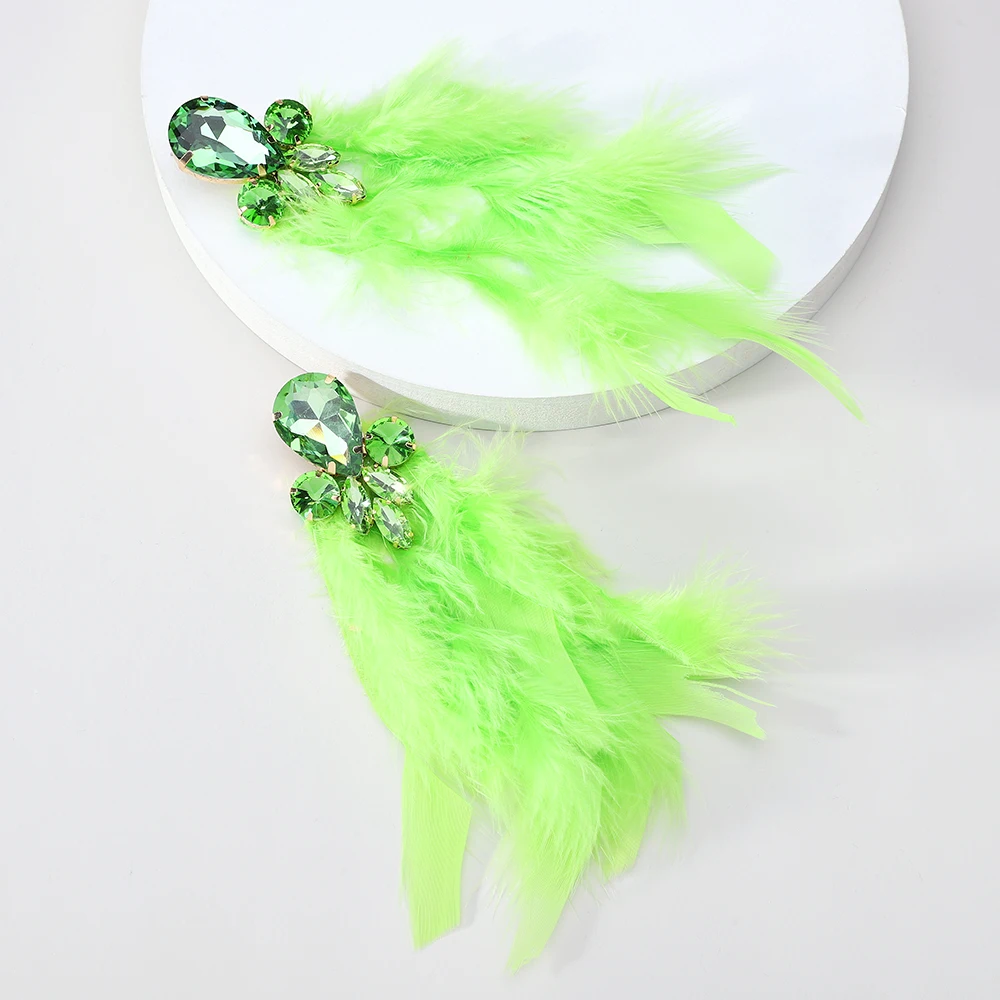 Modern Fashion Feather Tassel Original Unusual Bride Wedding Party Jewelry Trend Luxury Design Charm Dangle Earrings For Women
