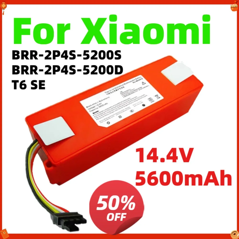 

Compatible Xiaomi Roborock S5 S6 S7 T4 T6 T7 Max Vacuum Robot 14.4V 5600mAh BRR-2P4S-5200S 5200D SE Battery