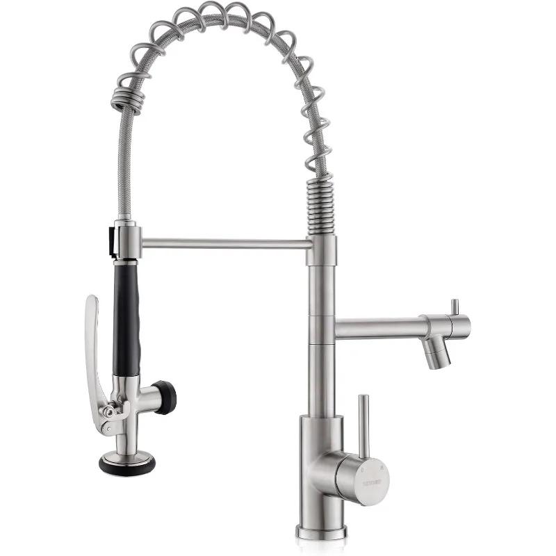 

Kitchen faucet with pull-down sprayer, kitchen sink faucet with pot filler single handle commercial