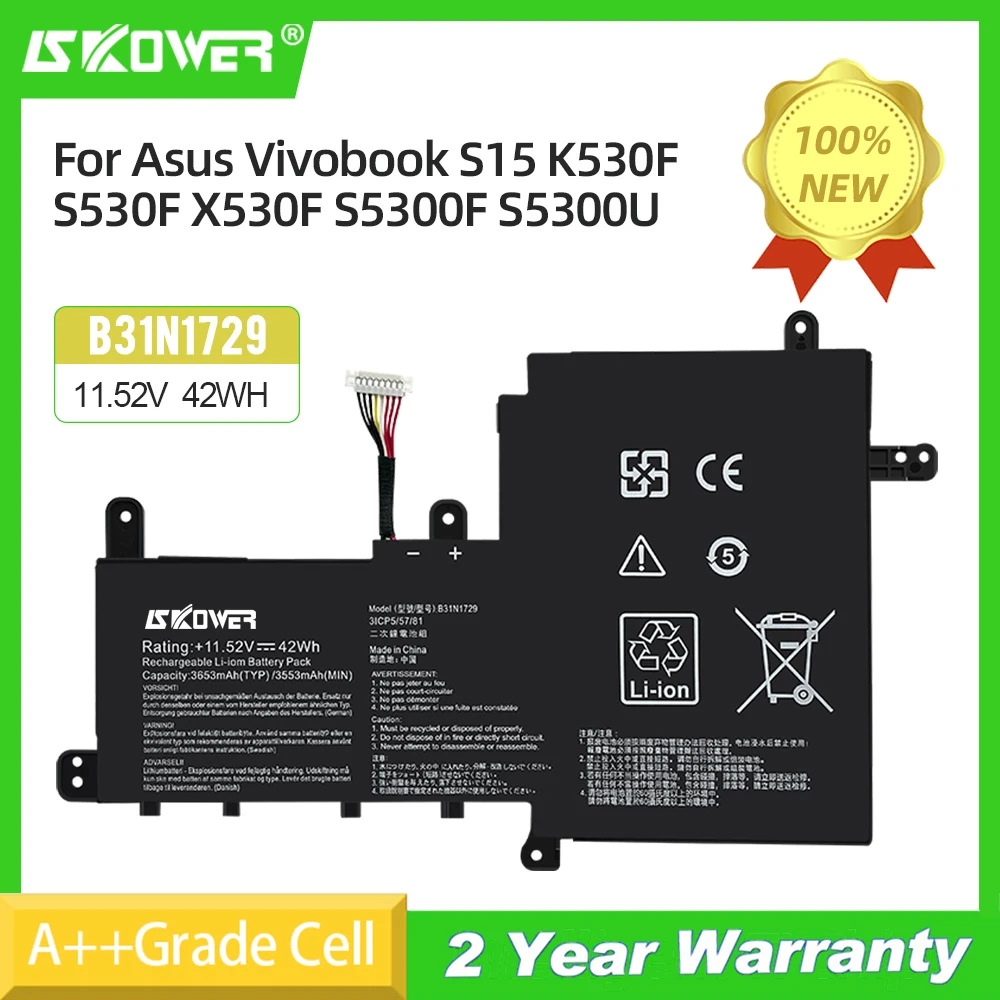 

SKOWER B31N1729 Аккумулятор для ноутбука ASUS VivoBook S15 S530F S530FA S530FN S530UA S530UF S530UN X530FN