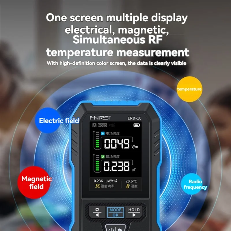 FULL- ERD-10 Detektor Radiasi Elektromagnetik Listrik Peralatan Rumah Tangga Untuk Dosis Pribadi Medan Elektromagnetik