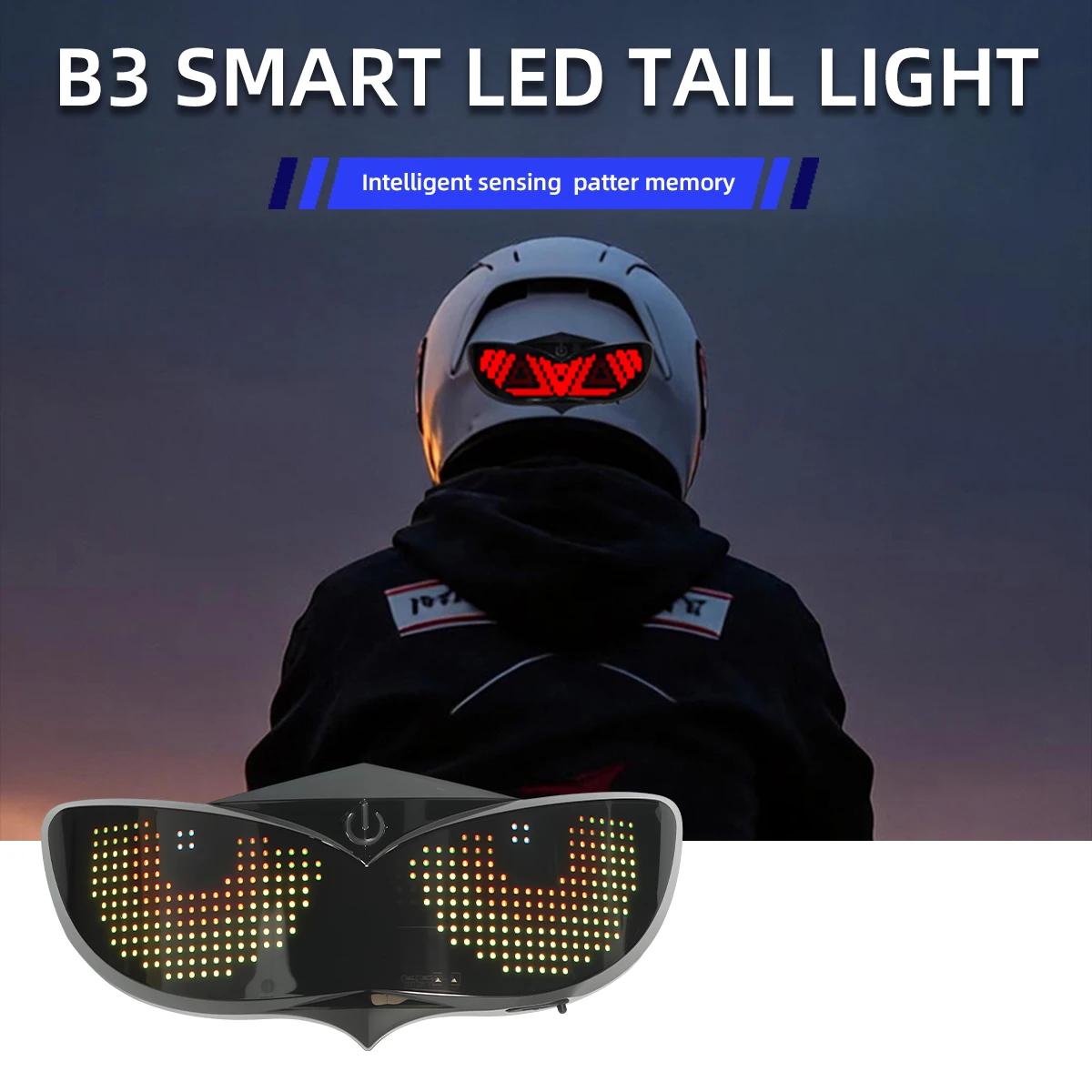 Motorcycle Helmets LED Eyes Screen Display Light Colorful DIY Dynamic APP Control Helmet Warning Light Motor Bicycle Decoration