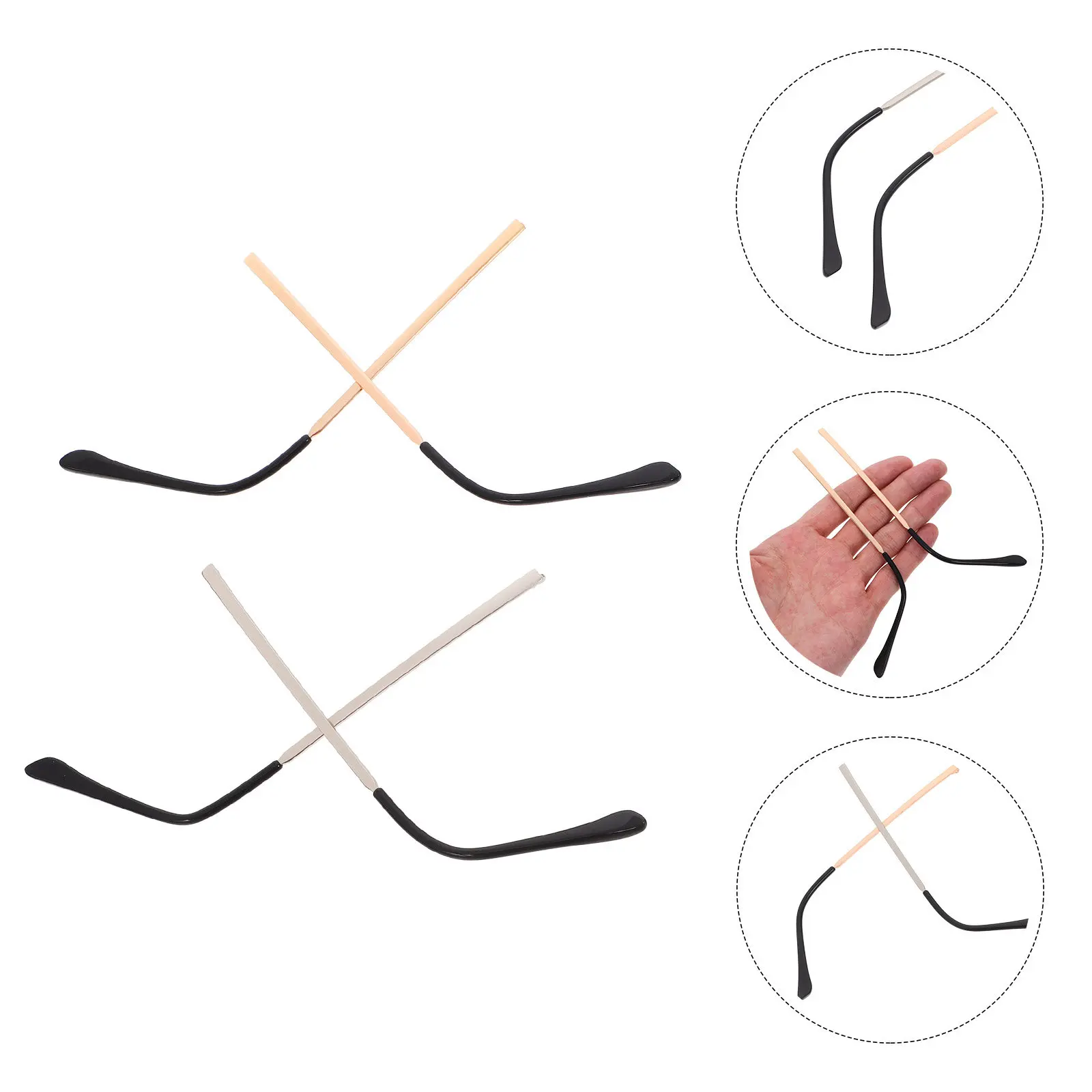 

2 пары сменных дужек для очков: высокопрочные, износостойкие металлические дужки для ремонта очков и солнцезащитных очков