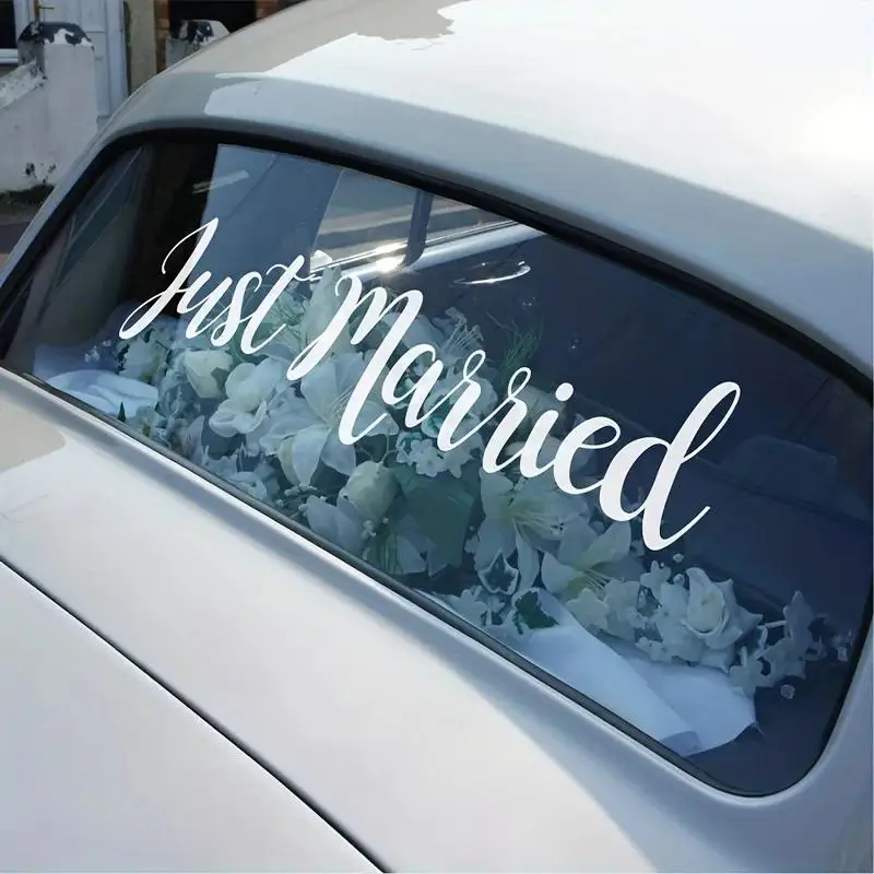 Wedding car decal decorative sticker, celebrate love, easy to stick vinyl decal, suitable for car rear windshield body fashion
