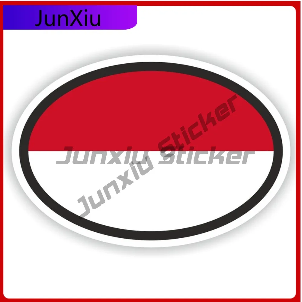 

Indonesia Oval Flag Sticker Waterproof Decals Scratch Cover Decorative Custom Decals Car Decoration Funny Rv Bike Bumper Suv Win