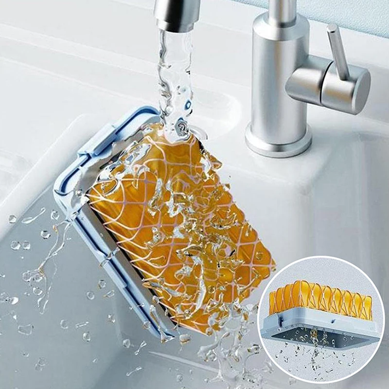 Portasapone portasapone in rete portasapone a doppio strato con rete elastica per bagno, cucina, portasapone per schiuma