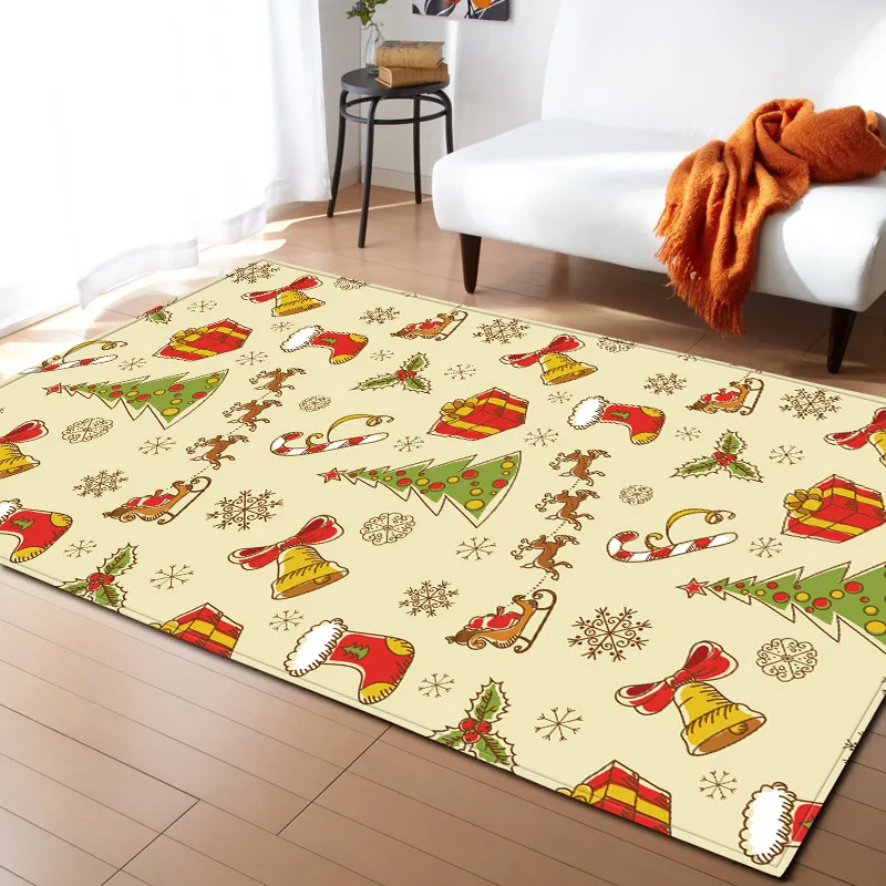 Christmas Themed Series Floor Mat Flange Carpet Soft Anti Slip Mat Living Room Bedroom Bathroom Entrance Universal Door Mat