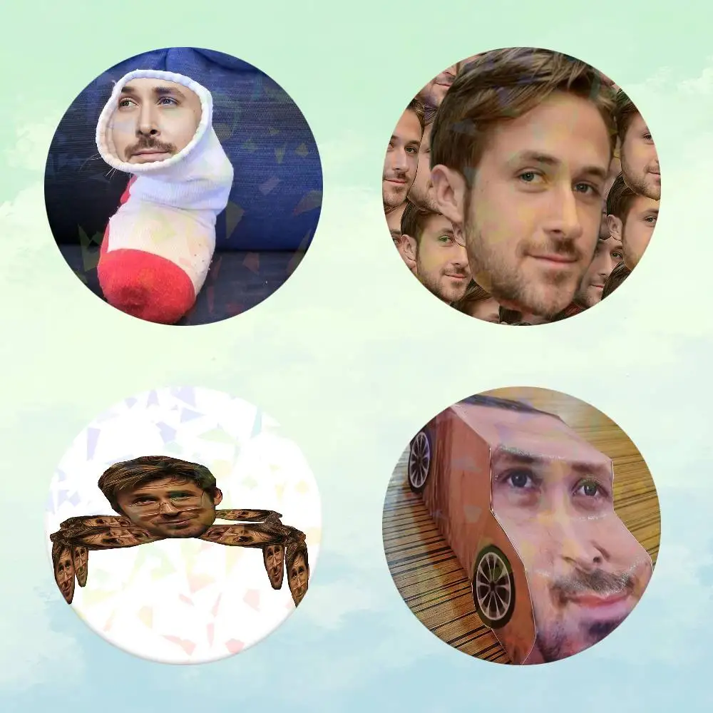 Actor R-Ryan G-Gosling Funny Badges Soft Button Pin Bright Printed Icon Gift For Friends Badge Collar Brooch Lapel Pin Metal
