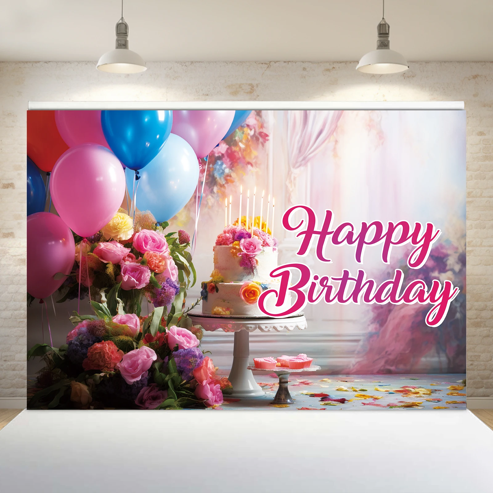 

1PCS 100x150cm Happy Birthday(5) Theme Backdrop,Photography Background,Used To Gifts,Activities Or Other Party Decoration