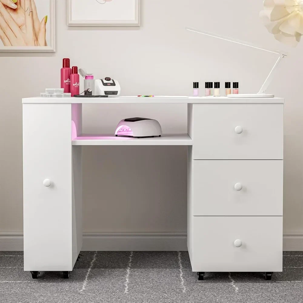 

Manicure Table Nail Desk for Nail Tech,It Is Not Only Waterproof and Easy To Clean,but Also Environmentally Friendly and Durable