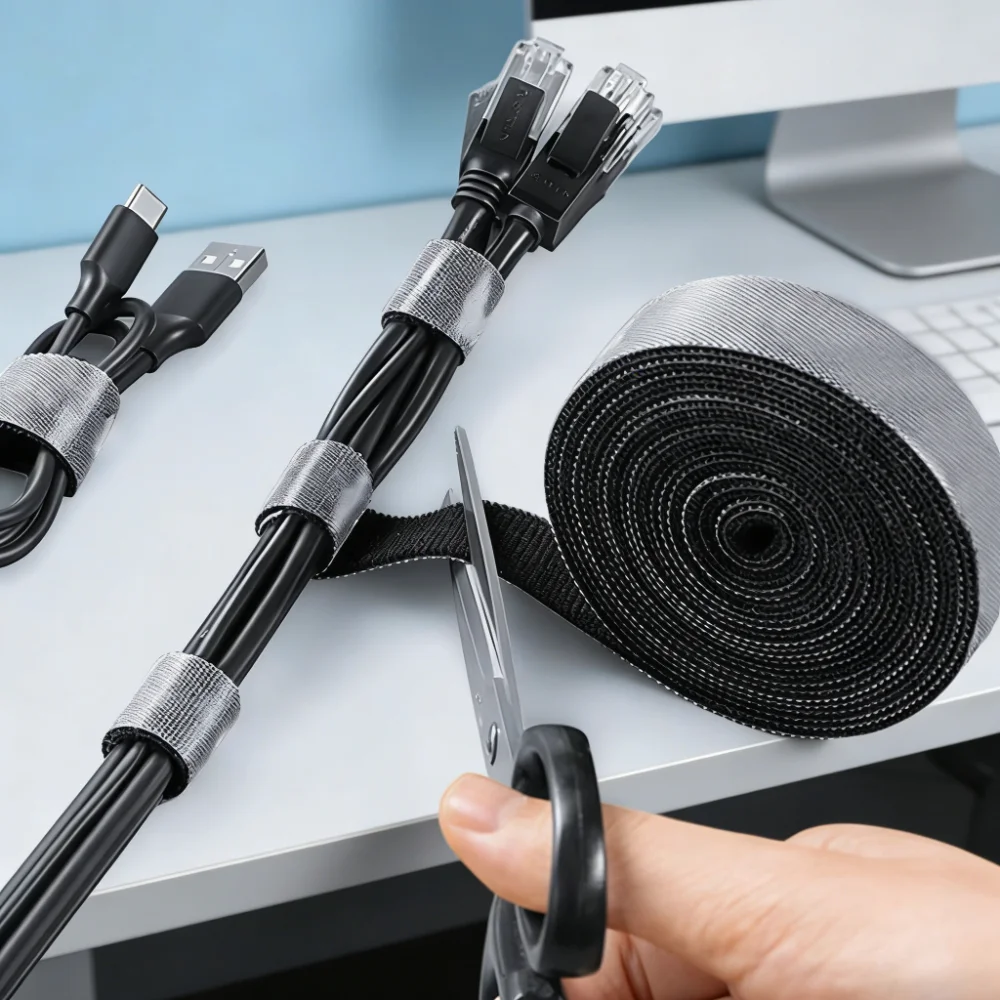 5M Tearable Ties Cable Organizer Cable Protector Management For Phone Mouse Earphone Data Wire Holder Cord Protection Organizer