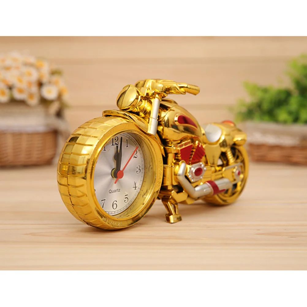 Vintage Old Style Quartz Motorcycle Alarm Clock Realistic Retro Design Accurate Timing Perfect Gift for Motor Lovers