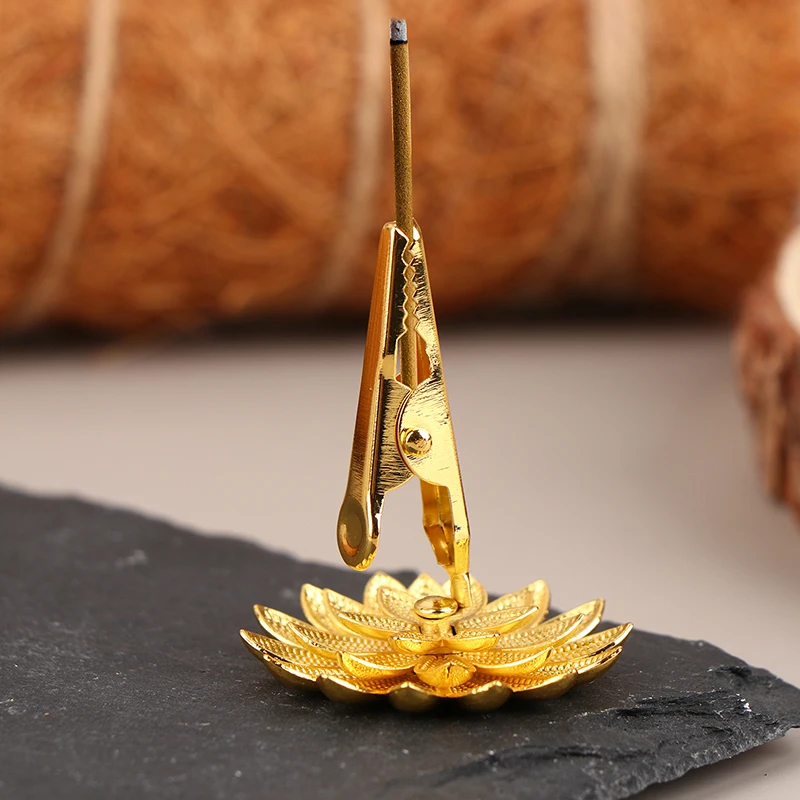 Mini Incense Stick Holder Mini Lotus Fragrance Clip Incense Burner Cones Censer Teahouse Sandalwood Coil Base Home Decor