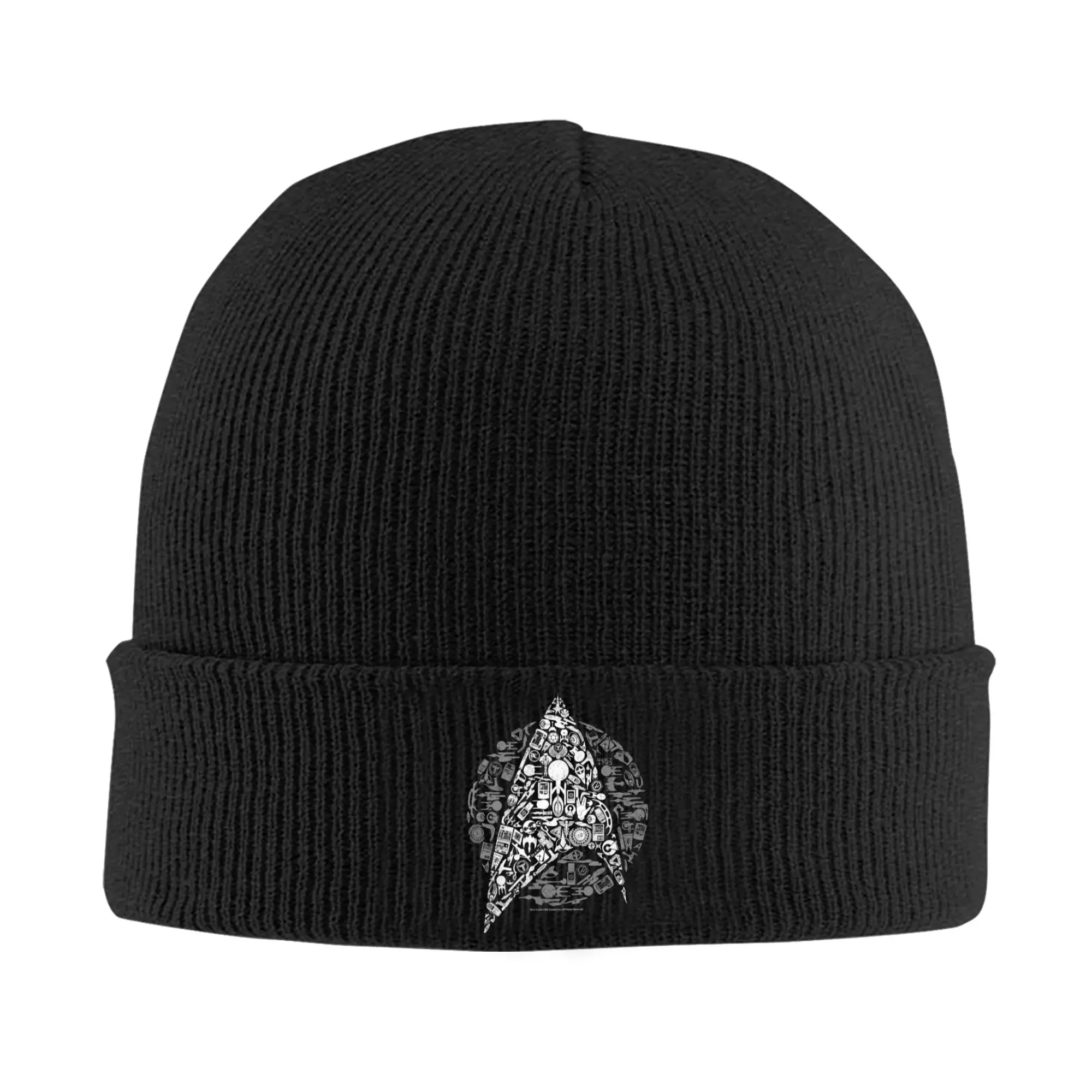 Stars Treks Bonnet Hats  Beanie Hats Autumn Winter Printed Knitted Hat Vintage Adult Unisex Kpop Elastic Cap