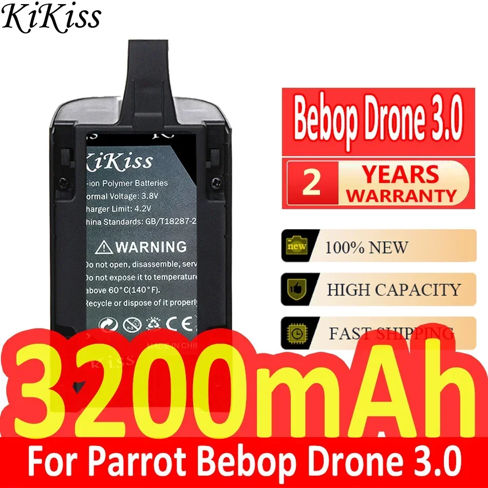 3200mAh KiKiss Powerful Battery  For Parrot Bebop Drone 3.0 Lipo Upgraded Lipo Outdoor Drone Backup