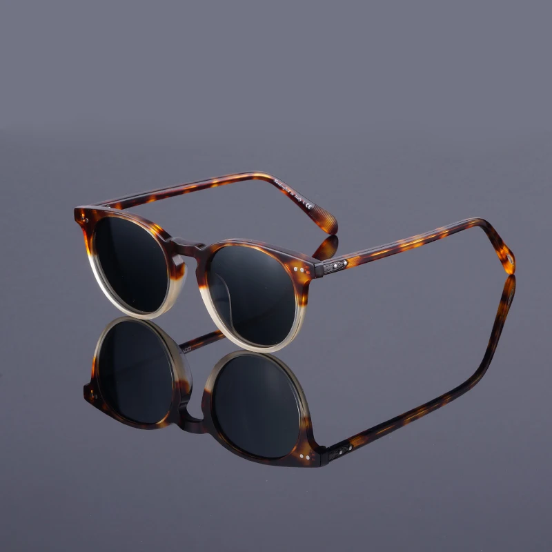 

Update Version Vintage Mixed Acetate Retro Round Eyeglass Frame Women Men Outdoor Sunglasses Small Size