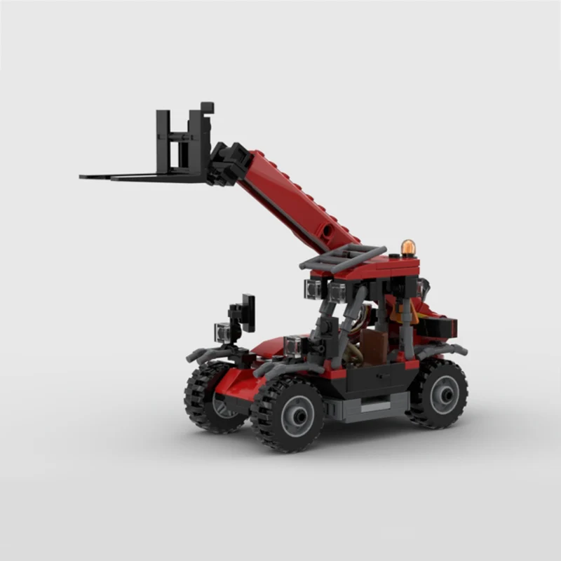 

185PCS Telescopic Handler Forklift Model MOC Building Bricks City Car Modular Technology Children Holiday Gift Assemble Toy Suit