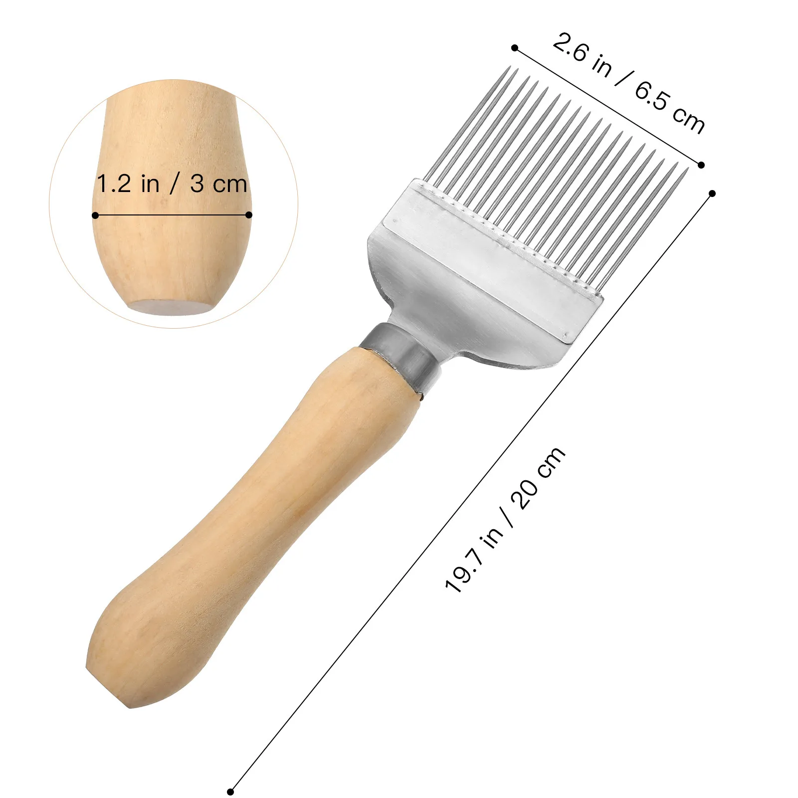 1pc Honey-cutting Fork Stainless Steel Beekeeping Tools Wooden Handle Comb Professional Beehive Scraper Multifunctional Garden