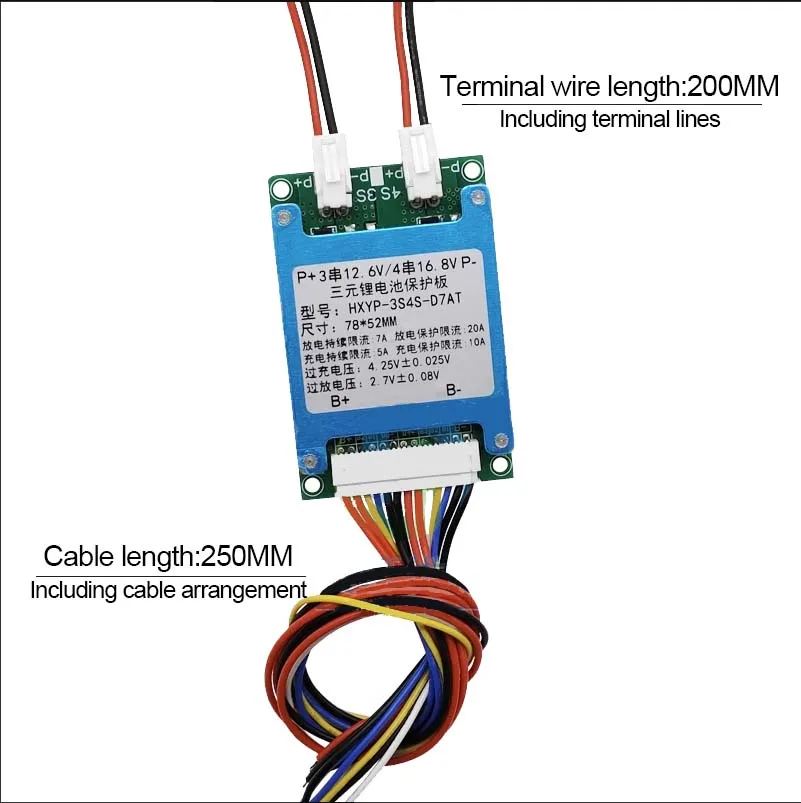 Heltec Lithium Battery Starter com controle de temperatura, placa de proteção, 3.7V, 18650, 3S, 4S, 7A, 12V, 16V