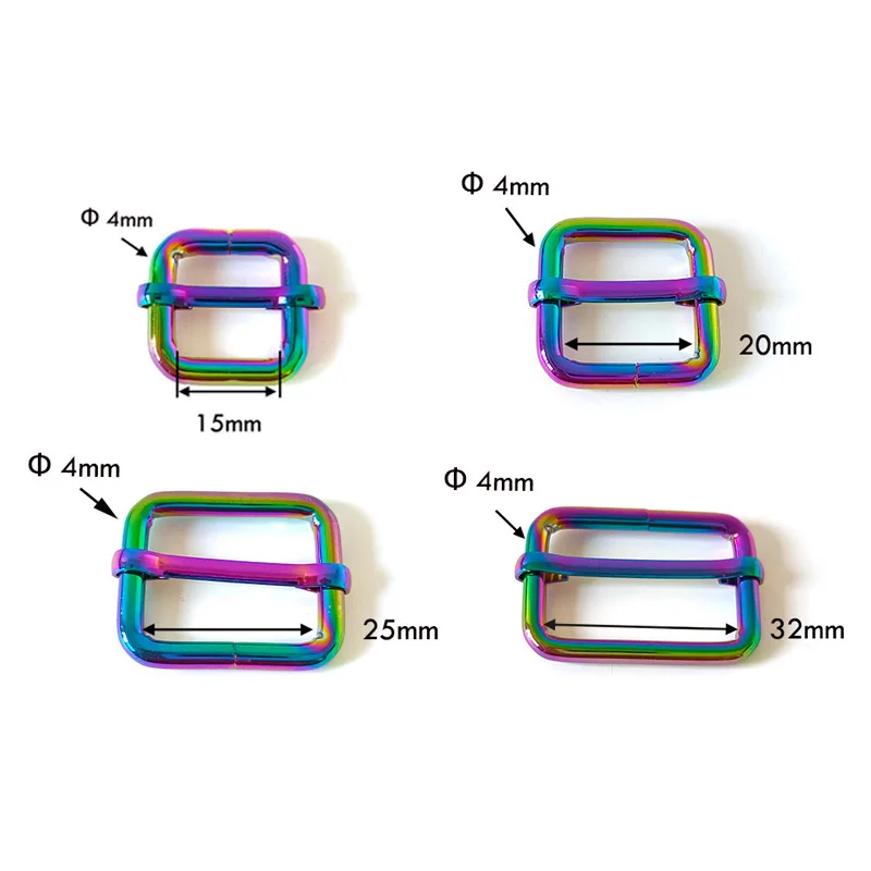 1Pcs 15mm 20mm 25mm 32mm 38mm Metal Adjuster Slider Clasp Bag Handbag Cat Dog Collar Sewing Accessories Purse Straps Belt Buckle