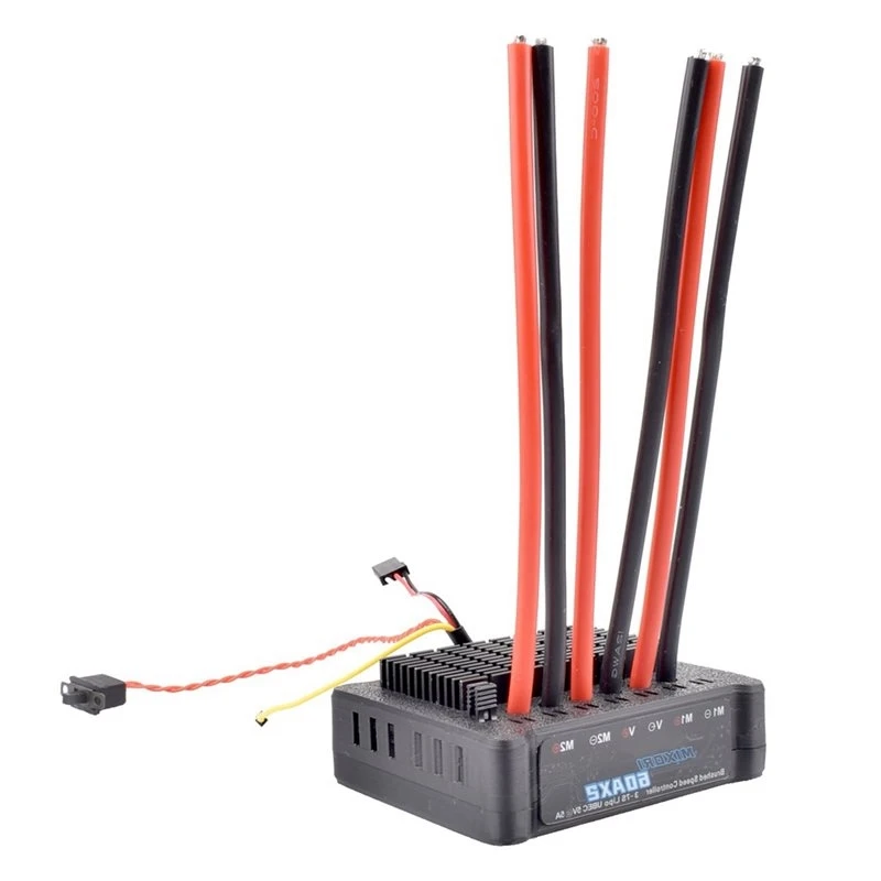 60Ax2 Dual Way Bidirectional Brushed Speed Controller 3-7S UBEC 5V 5A With XT60+4Mm Banana Plug For RC Model Boat/Tank/Car