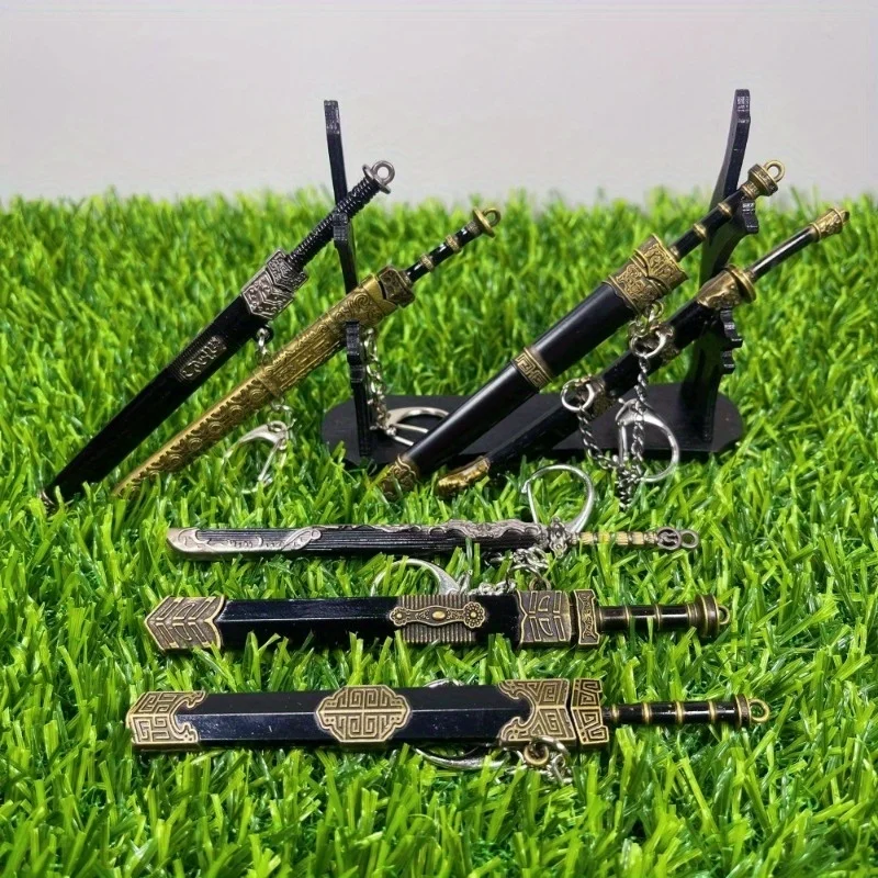 4.7inch 7pcs Ancient Katana Anime Chinese Ninja Knife Real Size Japanese Katana Metal Damascus Sword Original Samurai Sabre Toy