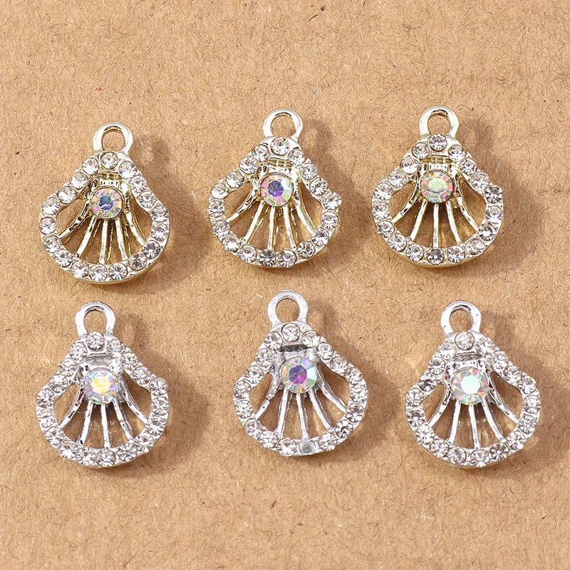 10 stücke 12x14mm Nette Kristall Blume Charme für Schmuck Machen DIY Tropfen Ohrringe Anhänger Halsketten Handmade Schlüsselanhänger handwerk Geschenke – Detail 10