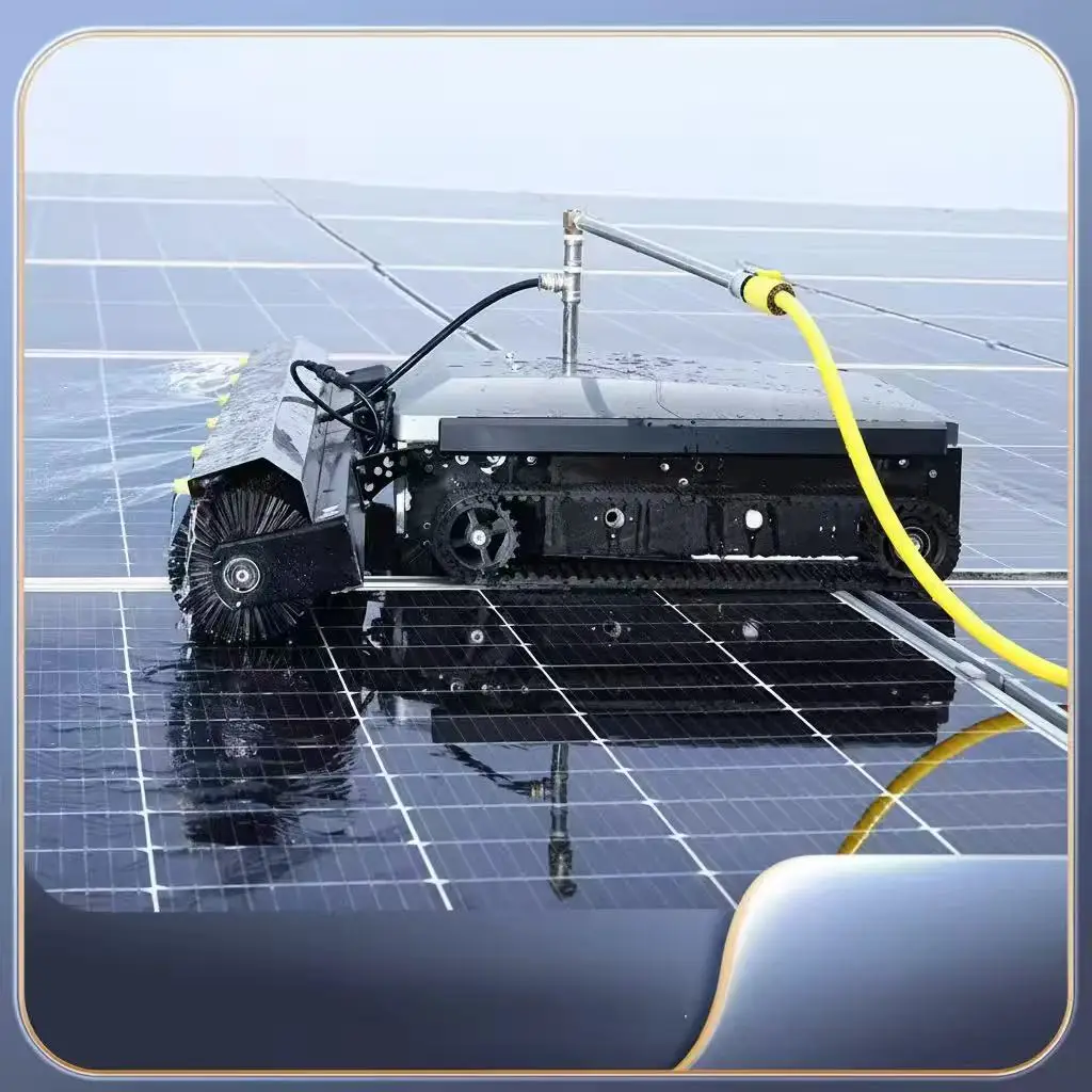 Crawler-type Remote-Controlled Photovoltaic Cleaning with Anti-Fall Feature Power Stations for Photovoltaic Panel Cleaning