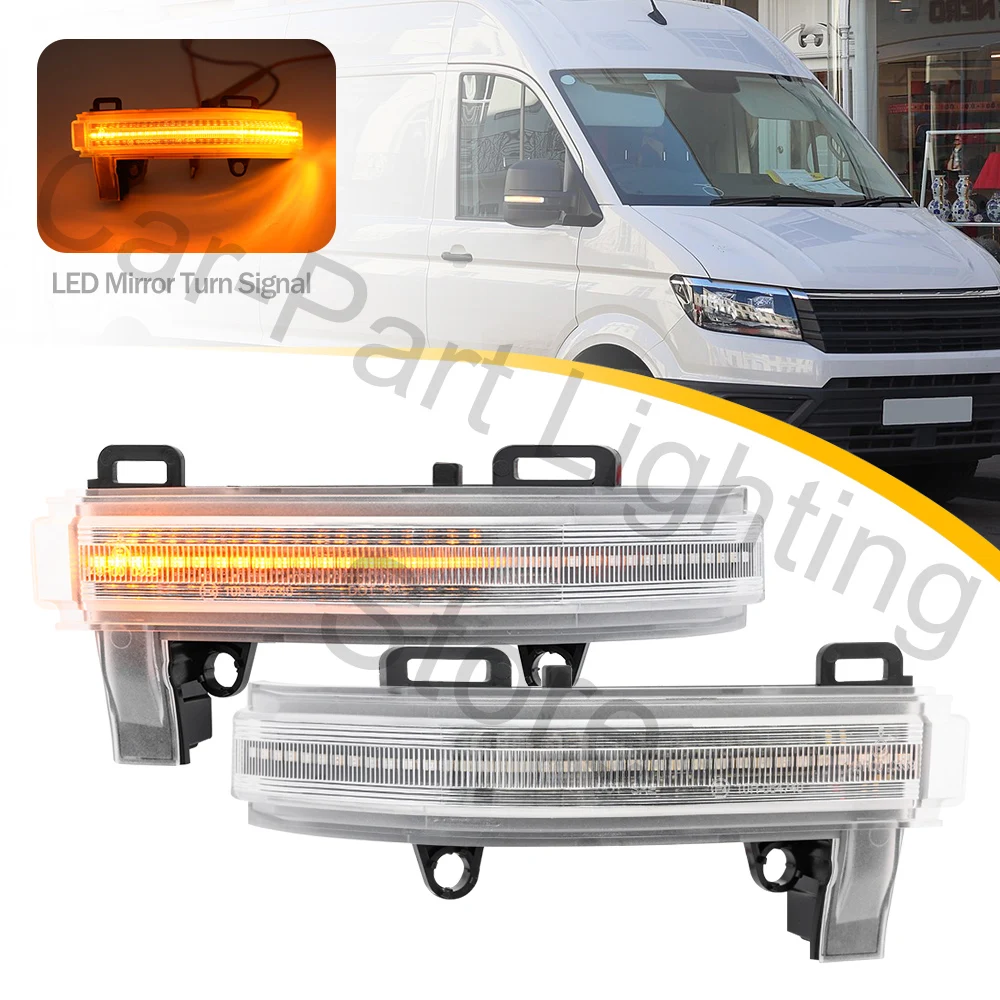 

2Pcs LED Amber Side Mirror Turn Signal Lights RearViewer Blinker Lamps For VW Crafter Typ SY/SZ Grand California MAN TGE 19-23