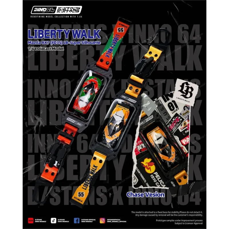 INNO 1:64 Mazda FD3S LB-SUPER SILHOUETTE Alloy Car Model Stand, Birthday Gift, For Boy