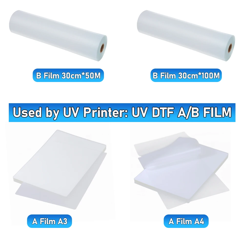 Película UV DTF B Magic UV DTF, película A y B para superficie de forma Irregular, película de transferencia UV para impresora UV DTF