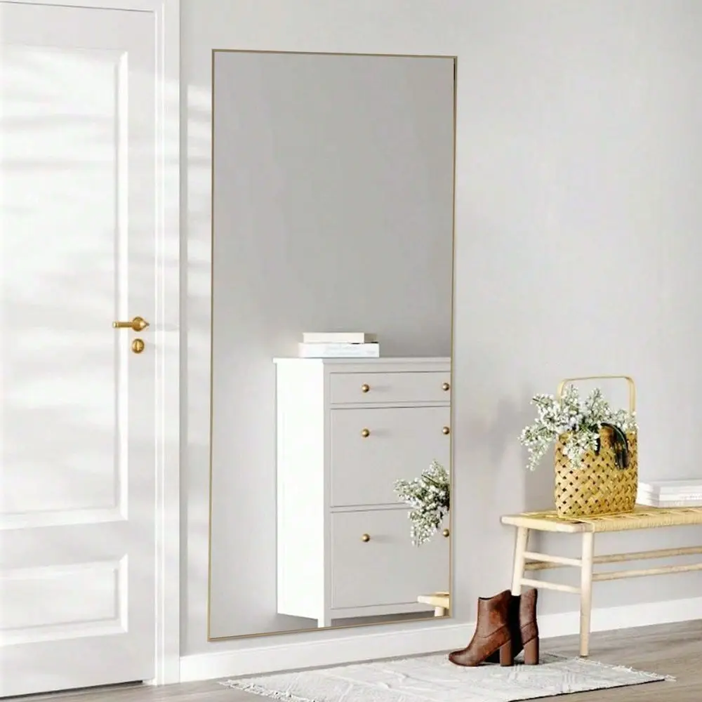 

3 Sizes Full Length Mirror Standing Rectangle Floor Mirrors Body Dressing WallMounted Mirror