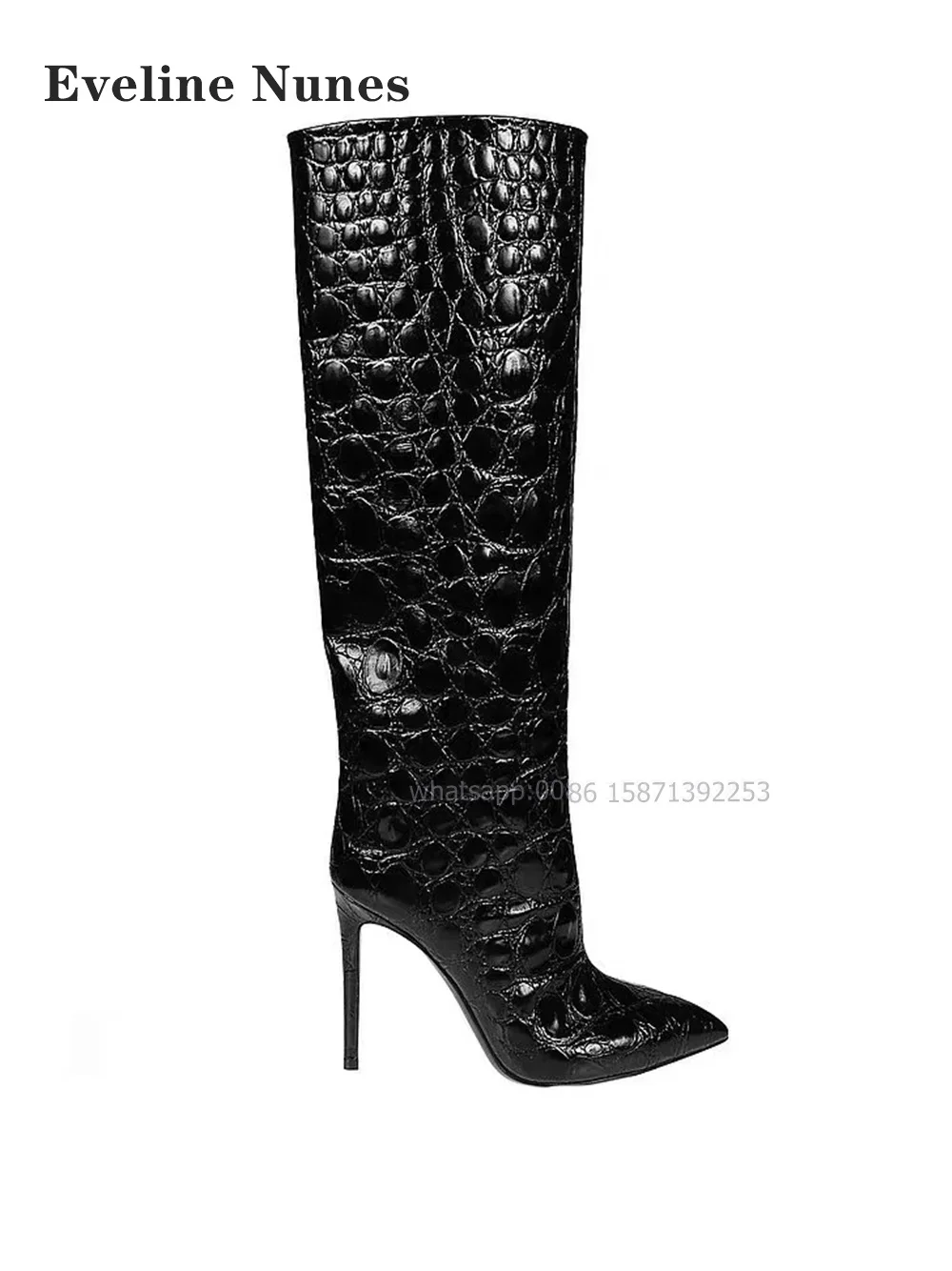 Rouse الأحمر حذاء برقبة للركبة أشار تو خنجر أرجواني المرقعة حجم كبير النساء الغنيمة سحب على الصلبة لامعة مثير حذاء فتاة حار