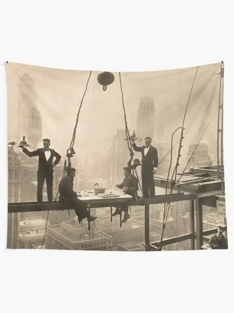 

Lunch Atop A Skyscraper, Ironworkers Lunchtime Tapestry Room Decor Cute Decor Tapestry